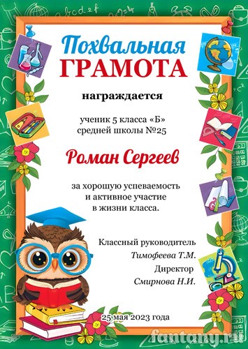 Похвальная грамота №6