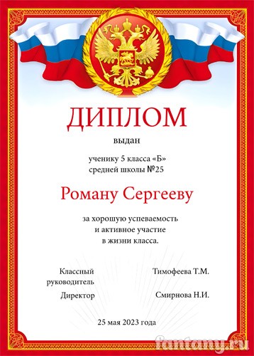 Официальный диплом №5