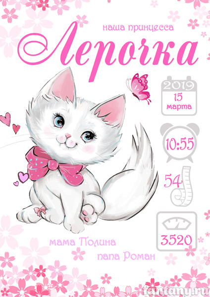 Метрика №20 с котёнком