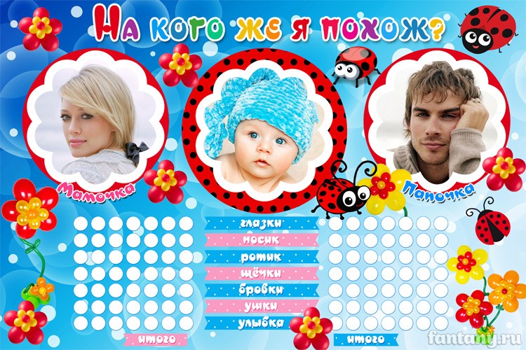 Плакат «На кого же я похож» набор №3